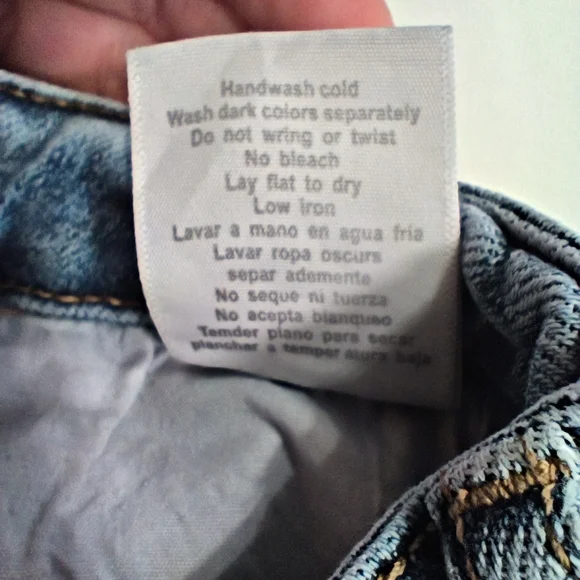 Judy Blue Blue Distressed Jean Shorts High-Waisted with Raw Hem Women's Size S - Picture 8 of 10